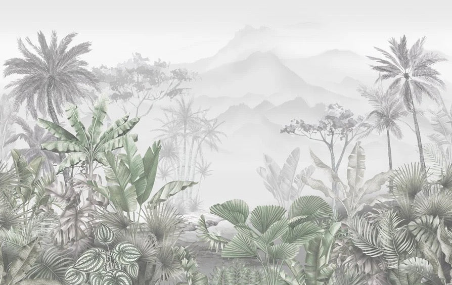 Papier peint tendance tropical vert, XXL, tendance