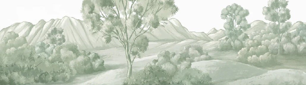 Carta da parati verde paesaggio poetico