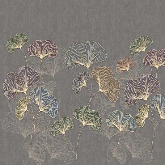 Carta da parati panoramica di tendenza in ginkgo asia