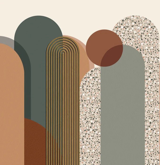 Carta da parati grafica art déco di tendenza
