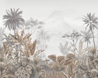 Carta da parati seppia tropicale