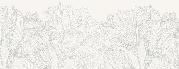 Carta da parati panoramica grigio e bianco con valzer di fiori