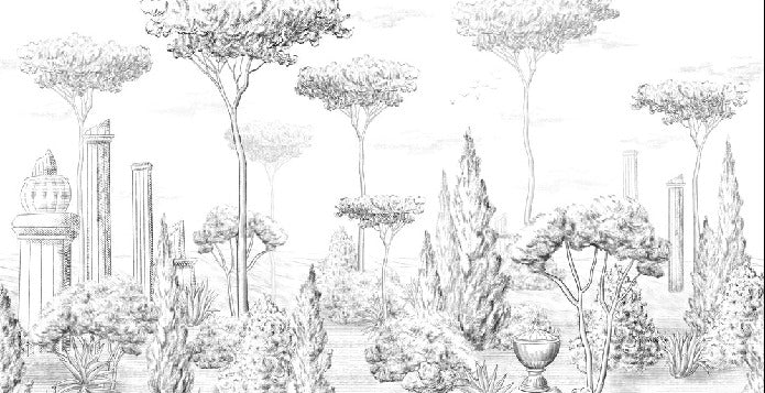 Papier peint style romain pinède, XXL, tendance