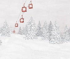 Carta da parati rossa per gondola di montagna