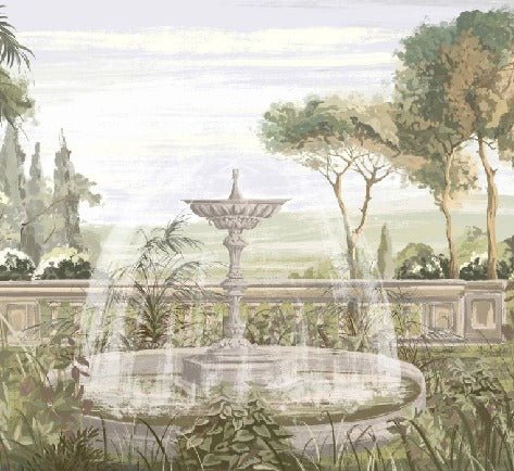 Carta da parati del paesaggio del vecchio giardino