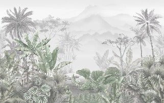 Carta da parati verde tropicale