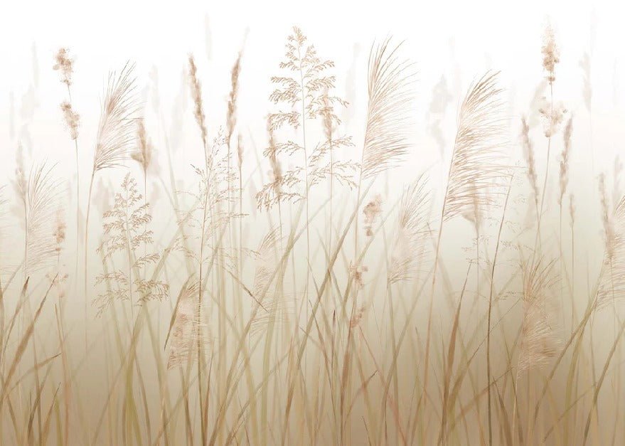 Carta da parati con fiori di campo di grano