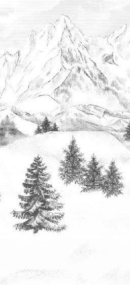 Papier peint montagne sommets de Chamonix, XXL, tendance