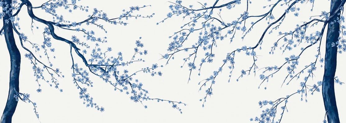 Carta da parati panoramica Sakura white flower