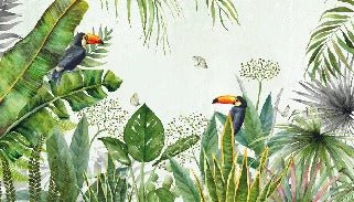 Sfondo per uccelli esotici della giungla