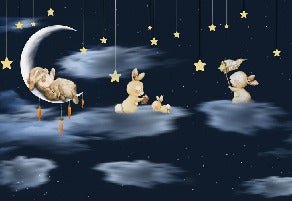 Luna notte stellata carta da parati