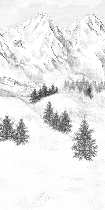 Papier peint montagne sommets de Chamonix, XXL, tendance