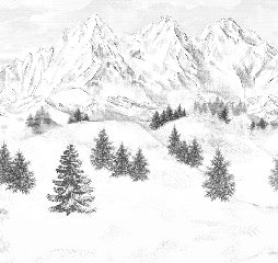 Papier peint montagne sommets de Chamonix, XXL, tendance