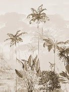Carta da parati panoramica della giungla eden seppia