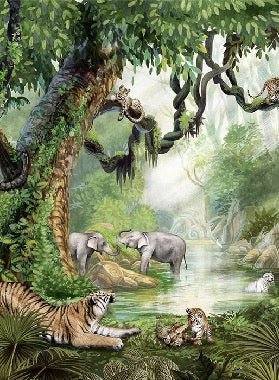 Papier peint enfant jungle secrète