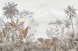 Carta da parati seppia tropicale