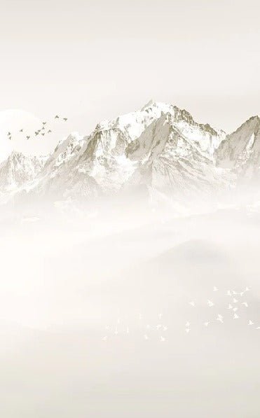 Carta da parati del Monte Bianco, mattina nebbiosa