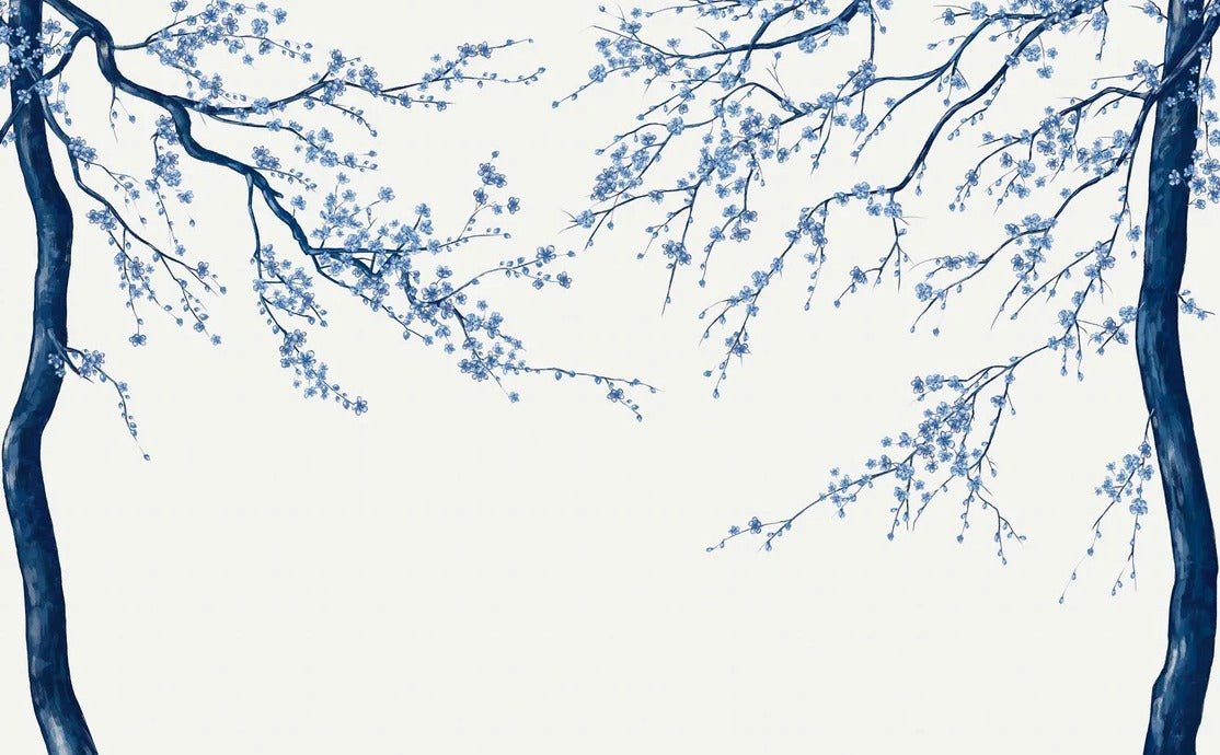 Carta da parati panoramica Sakura white flower