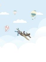 Carta da parati per la cameretta dei bambini Avion Nuage