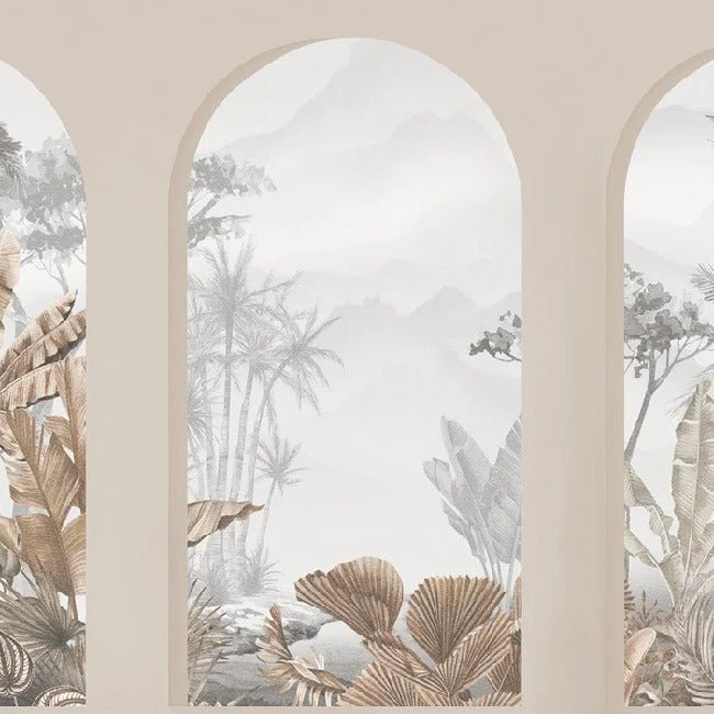 Papier peint arches tropicales sépia, XXL, tendance