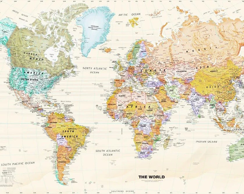Carta da parati originale con mappa del mondo