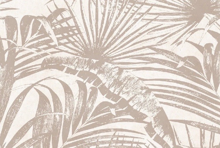 Carta da parati monocromatica con foglie di giungla