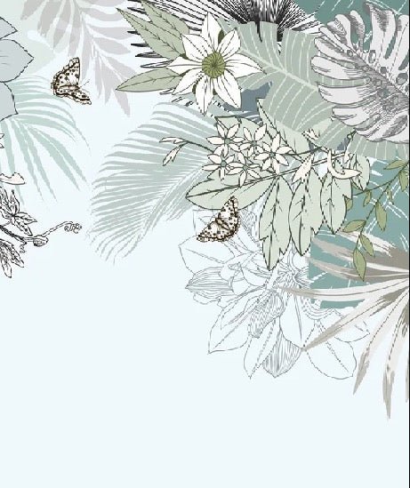 Papier peint wc tendance nature plante vert d'eau, XXL, tendance