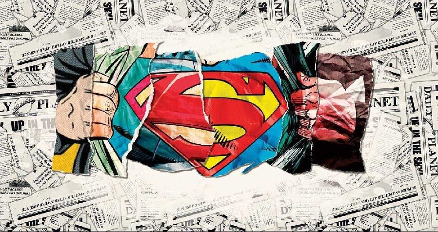 Carta da parati panoramica eroe superman fumetto ecu S giornale