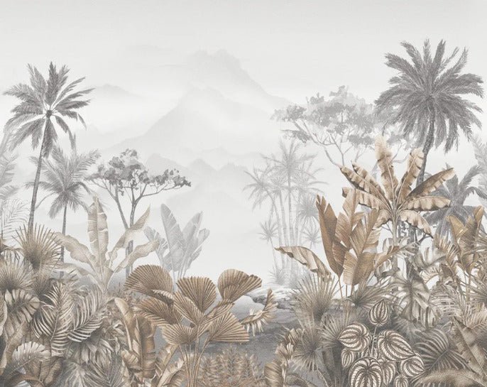 Papier peint tendance tropical sepia, XXL, tendance