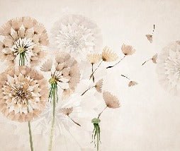 Carta da parati con fiori di dente di leone