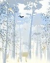 Carta da parati natura foresta blu e freschezza dell'alba