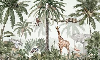 Carta da parati per bambini Giungla pacifica