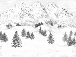 Papier peint montagne sommets de Chamonix, XXL, tendance
