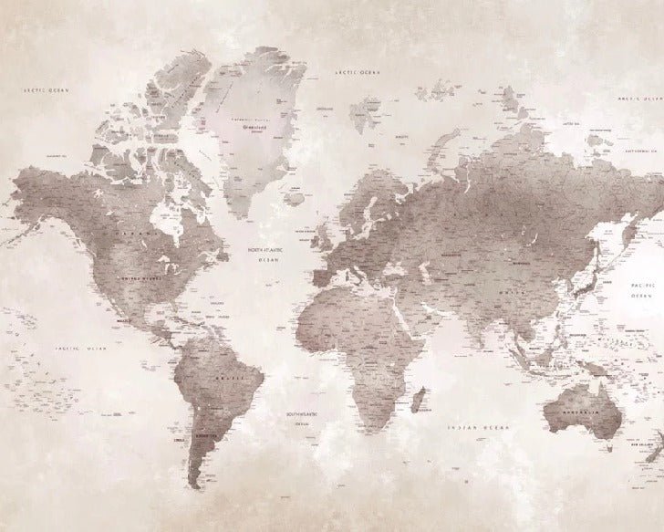 Carta da parati con mappa del mondo senza tempo