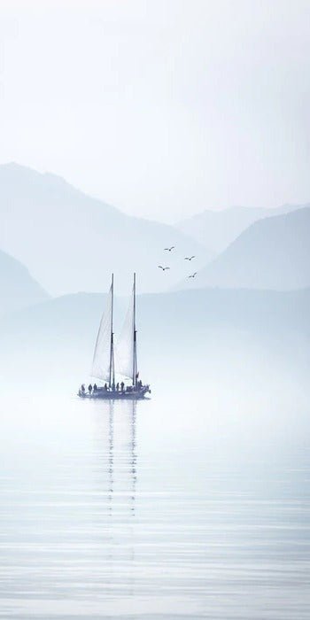 Carta da parati del lago di navigazione di Annecy