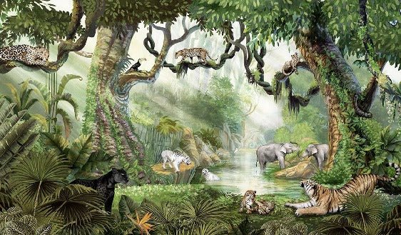Carta da parati per bambini giungla segreta