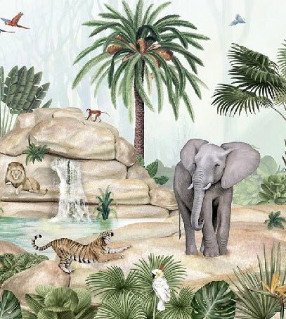 Carta da parati per bambini oasi degli animali