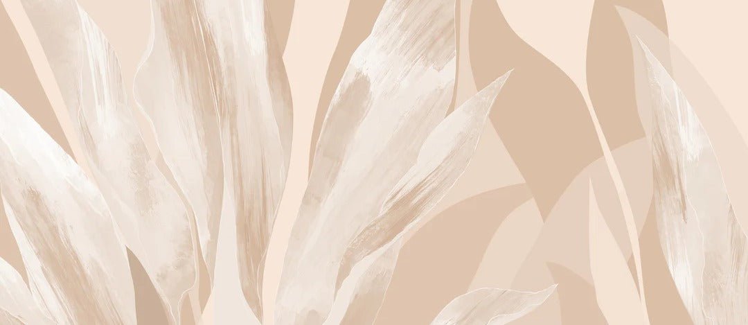 Carta da parati in tessuto floreale beige