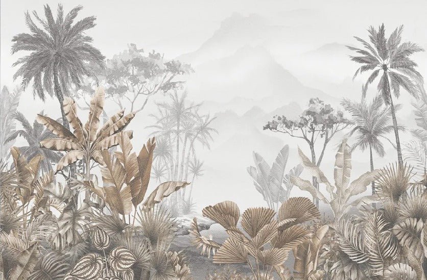 Papier peint tendance tropical sepia, XXL, tendance