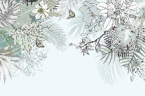 Carta da parati natura trendy acqua verde pianta