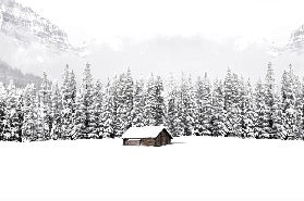 Carta da parati panoramica per chalet di montagna