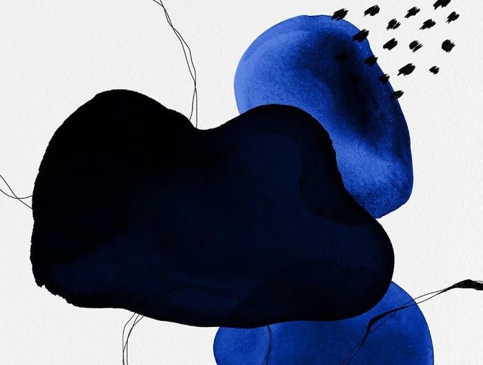Carta da parati moderna in acquerello blu petrolio