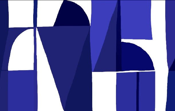 Carta da parati blu in stile Memphis