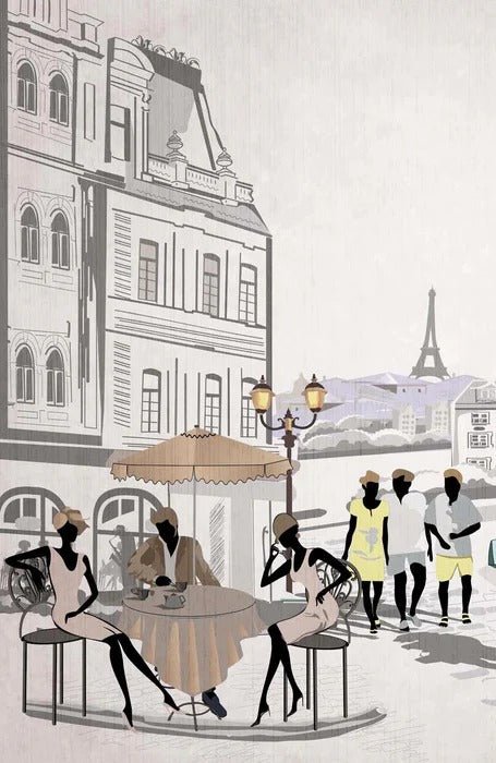 Papier peint wc Paris café en terrasse, XXL, tendance