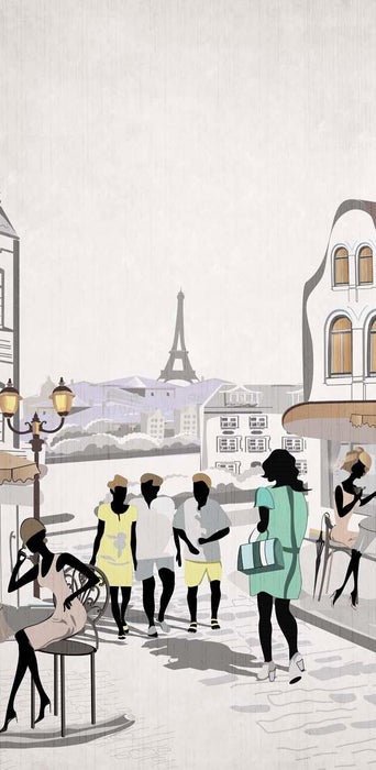 Papier peint wc Paris café en terrasse, XXL, tendance