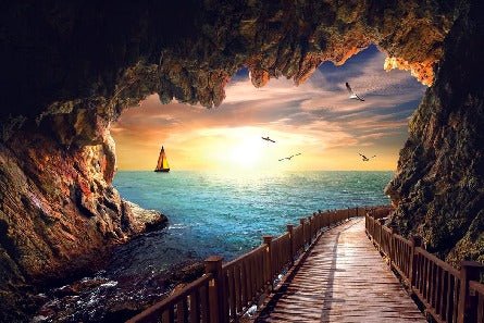 Sfondo oceano al tramonto