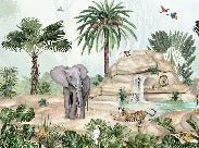 Carta da parati per bambini oasi degli animali