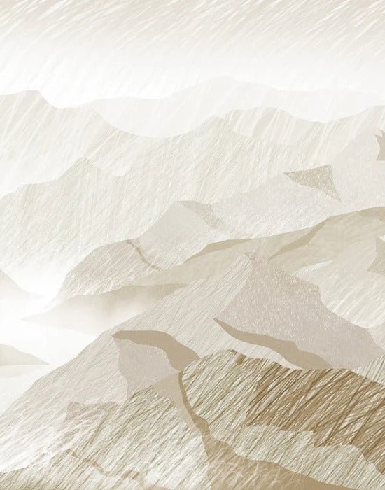 Papier peint illustration montagnes sépia, XXL, tendance