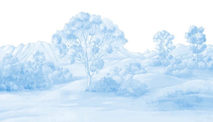 Carta da parati con paesaggio poetico blu