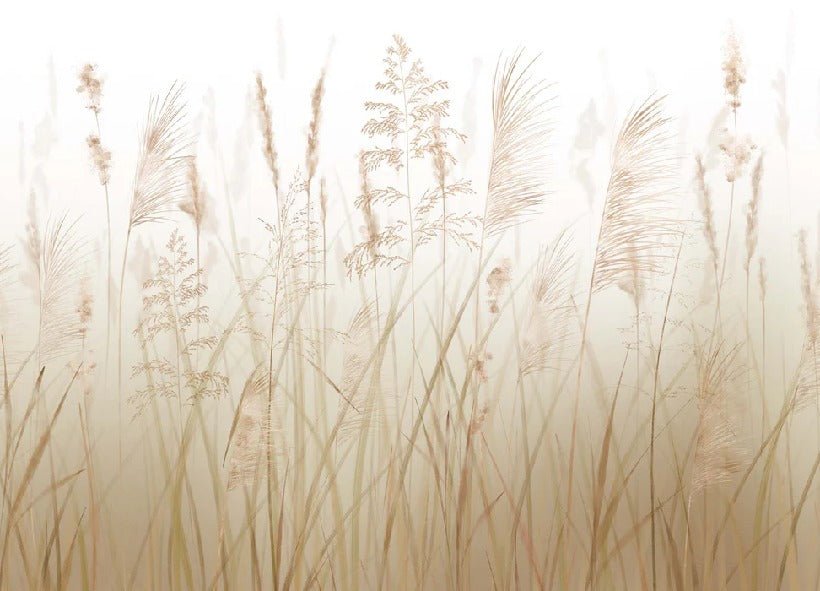 Carta da parati con fiori di campo di grano